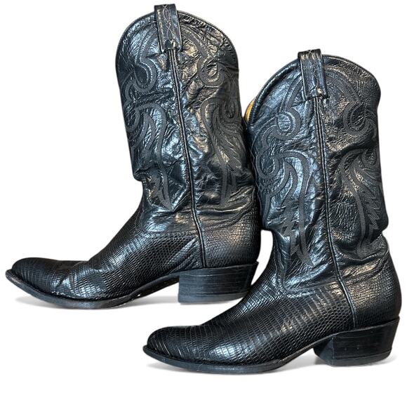Tony Lama Western Leather Cowboy Boots Size 9.5